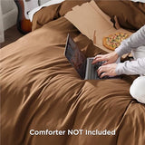 Bedsure Duvet Cover Queen Size - Soft Double Brushed Bedding Set for Kids & Adults, Zipper Closure, 3 Pieces, Includes 1 Duvet Cover (90"x90") & 2 Pillow Shams, NO Comforter, Brown