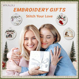 WKALXJ 4 Sets Embroidery Kits for Beginners Adults, Cross Stitch Kits, Needlepoint Kits with Instruction, Video, Needle Point Kits with Holly Fireplace Stocking Nativity Patterns (Christmas A)