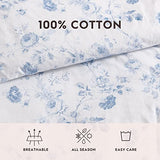 Laura Ashley - Twin Comforter Set, Soft & Reversible Cotton Bedding with a Smooth Feel, Medium Weight for Year Round Comfort, 2 Piece Bed Set with Matching Pillowcase (Belinda Blue) Laura Ashley
