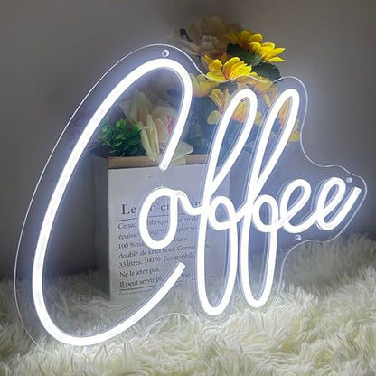 Coffee Neon Sign, Large Cafe LED Lights for Coffee Bar Beer Club Wall Decor, USB Powered Cool Neon Lights Sign for Bedroom Windows Glass Hotel Pub Cafe Shop Logo Wedding Birthday Party Decora - WoodArtSupply