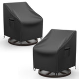Mrrihand Outdoor Swivel Lounge Chair Cover Waterproof, 2 Pack Heavy Duty Patio Rocking Chair Covers for Outdoor Furniture, 33" W×37" D×38.5" H, Black Mrrihand