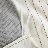 Cozaline 100% Cotton Tufted Duvet Cover Set Queen, Grey and White Striped Duvet Cover, Soft Breathable Comforter Cover with Zipper Closure, Modern Minimalist Bedding Set Cozaline