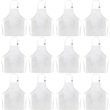 DEAYOU 12 Pack Kids Apron with 2 Pocket, Adjustable Children Chef Apron, White Child Painting Aprons for Cooking, Baking, Crafting, Grilling, Kitchen, Classroom, Party, Activity, Boys, Girls DEAYOU
