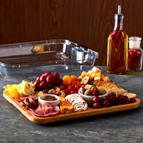 FARBERWARE Build-a-Board Cutting Board with Compartments and Clear Locking Lid for Charcuterie, Snacks, and More-Make it. Take it. Enjoy it, 11x14 Inch, Bamboo Farberware