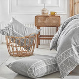 Lekesky Duvet Cover Queen Size, Grey Breathable Comforter Cover Queen Size 3pc Ultra Soft Brushed Bedding Duvet Cover Set with Zipper Ties (1 Duvet Cover 90x90 inches with 2 Pillow Cases) Lekesky