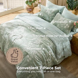 Bedsure Twin Comforter Set - 5 Pieces Floral Sage Green Soft Bedding Sets, Twin Bed in a Bag with Botanical Flowers Comforter, Sheets, Pillowcase & Sham Bedsure