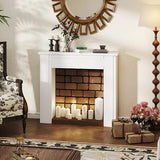HOMCOM Modern Fireplace Mantel, Freestanding Fireplace Surround with Leg for Electric Fireplaces, 44.7" W x 40" H, White HOMCOM