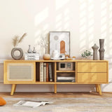 Byroce Bamboo Stand for TVs up to 65’’, Natural Byroce