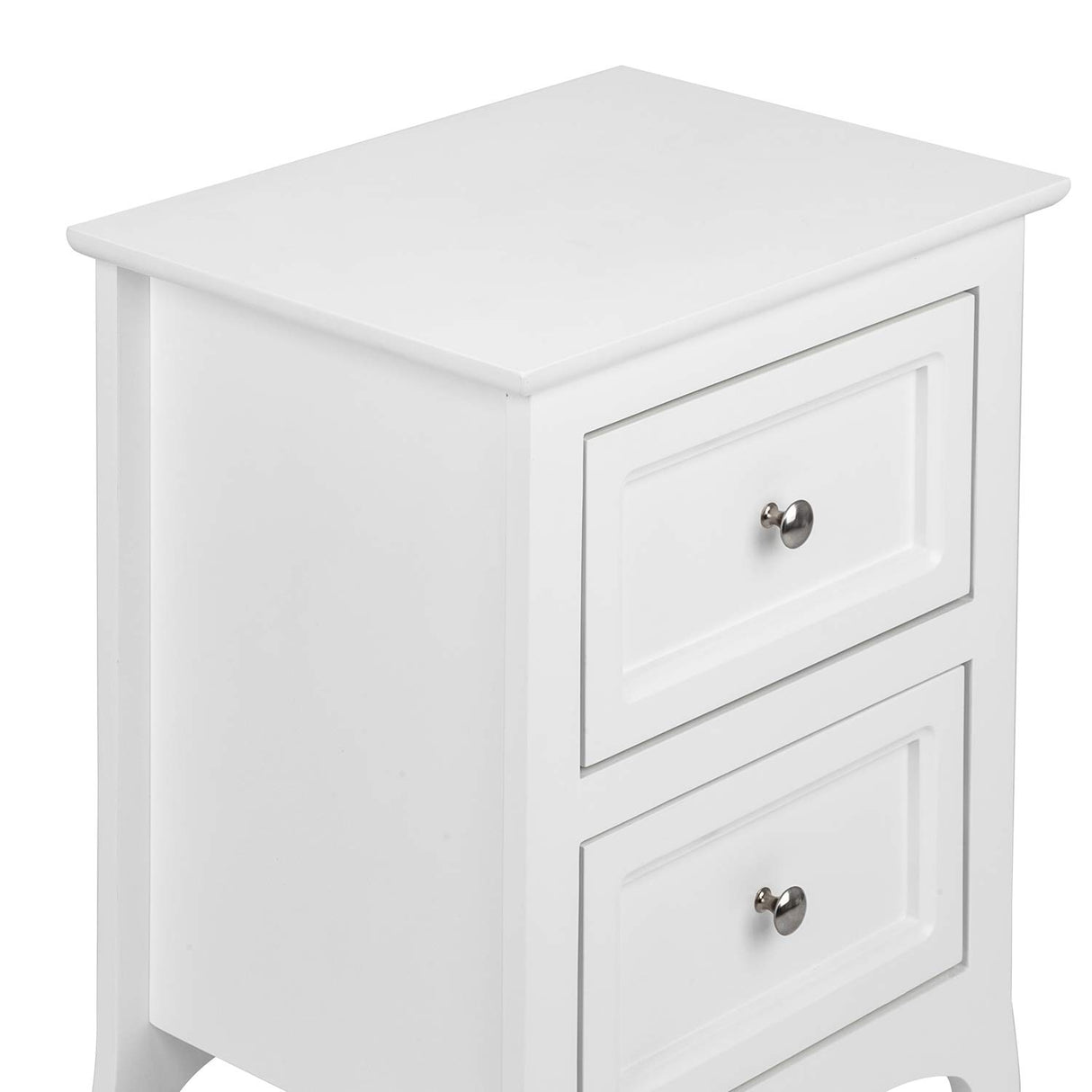 Bonnlo White Nightstand with 2 Drawers, Night Stands for Bedrooms, Small Bed Side Table/White Night Stand with Drawers for Small Spaces, College Dorm, Kids’ Room, Living Room, French, 16W x 12D x 24H Bonnlo