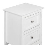 Bonnlo White Nightstand with 2 Drawers, Night Stands for Bedrooms, Small Bed Side Table/White Night Stand with Drawers for Small Spaces, College Dorm, Kids’ Room, Living Room, French, 16W x 12D x 24H Bonnlo