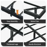 HOMBCK Floating Bed Frame Full Size with LED Light, Modern Metal Bed Frame, No Box Spring Needed, Noise Free, Easy Assembly HOMBCK