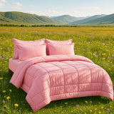 DOWNCOOL Full Size Comforter Sets, 7Pcs Full Size Bedding Sets Pink, All Season Down Alternative Bedding Comforter Sets with Comforter, Flat Sheet, Fitted Sheet, 2 Pillow Shams & 2 Pillowcases DOWNCOOL