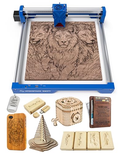 ATOMSTACK Swift 7W Laser Engraver, Swift 7W Laser Cutter, 0.06mm High Accuracy Laser Engraving Machine for Wood and Metal, Dark Acrylic, Glass, Leather ATOMSTACK