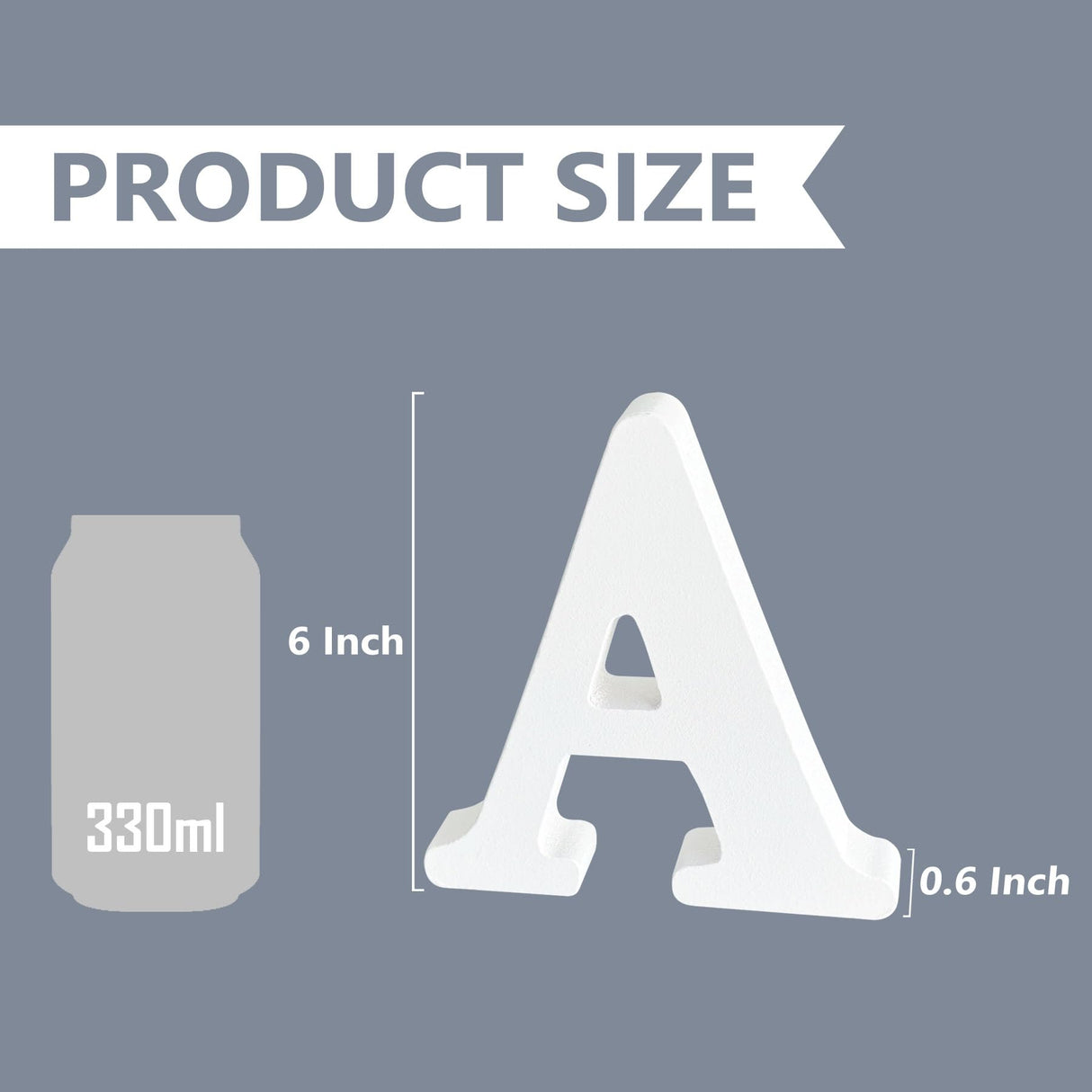 6 Inch Wooden Letters, Unfinished Wood Letters for Crafts, White Marquee Alphabet Letters for Party, Home Bedroom Wall Decor, Letter A HANWER