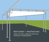 TentandTable Vinyl Rain Gutters | for West Coast Style Party and Canopy Tents | 40-Foot | Heavy Duty Vinyl | Tent Not Included TentandTable