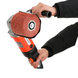 HaTur Electric Burnishing Polishing Machine Handheld Wheel Polisher Sander Wire Drawing Machine for Stainless Steel Metal Wood, 110 V 1400 W, 8 Speed Adjustable HaTur