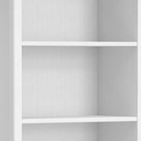 SIMPLIHOME Amherst Bookcase - 70 inch Tall 5-Shelf Solid Wood Bookshelf in White, Transitional Storage for Living Room, Study Room or Office with Adjustable Shelves and Tapered Legs SIMPLIHOME
