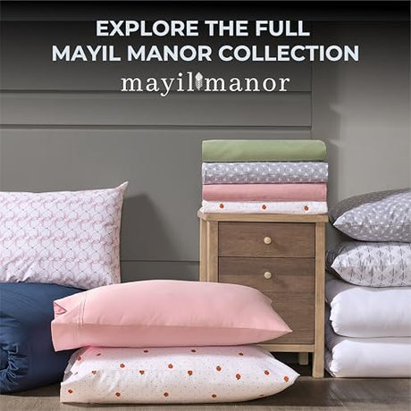 Mayil Manor 100% Natural Cotton Bed Sheets | 500 TC Single-Ply Sateen Weave Cal King Sheet Set | Breathable & Hypoallergenic Solid 4-Piece Bedding with Deep Pocket Fitted, Flat, Pillowcase | Grey Mayil Manor