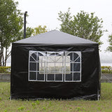 10x30' Canopy with 8 Sidewall,Heavy Duty Canopy UPF 50+ All Season Wind Waterproof Commercial Outdoor Wedding Party Tents for Parties Canopy Gazebo with Roller Bag(10 x 30 ft Black) Shyneer