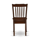East West Furniture DAC-MAH-W Danbury Dining Room Chairs - Slat Back Solid Wood Seat Chairs, Set of 2, Mahogany East West Furniture