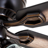 Prominence Home Glenmont, 52 Inch Farmhouse LED Ceiling Fan with Light, Pull Chain, Three Mounting Options, Dual Finish Blades, Reversible Motor - 40278-01 (Oil-Rubbed Bronze) Prominence Home