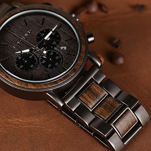 2win Engraved Personalized Wooden Watch for Boyfriend Customized Wooden Watches for Men Birthday Personalized Watch (A-for-Boyfriend) - WoodArtSupply