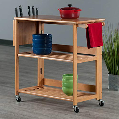 Winsome Radley Kitchen Cart, Light Oak - WoodArtSupply