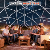 Gasgo Garden Dome Tent, 12 x 7.2 ft Outdoor Clear Bubble Tent for 2-4 Person, All-Weather Geodesic Dome Greenhouse with Window & Door, PVC Transparent Tent for Patio, Camping, Party (12FT - White) Gasgo