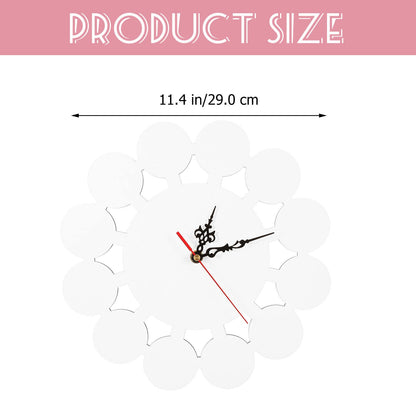 3D DIY Wall Clock Sublimation Blanks Wall Clock MDF Round Sublimation Wall Clocks Silent Non Ticking Battery Operated Decorative Wall Clock for Home Kitchen Office Hotel