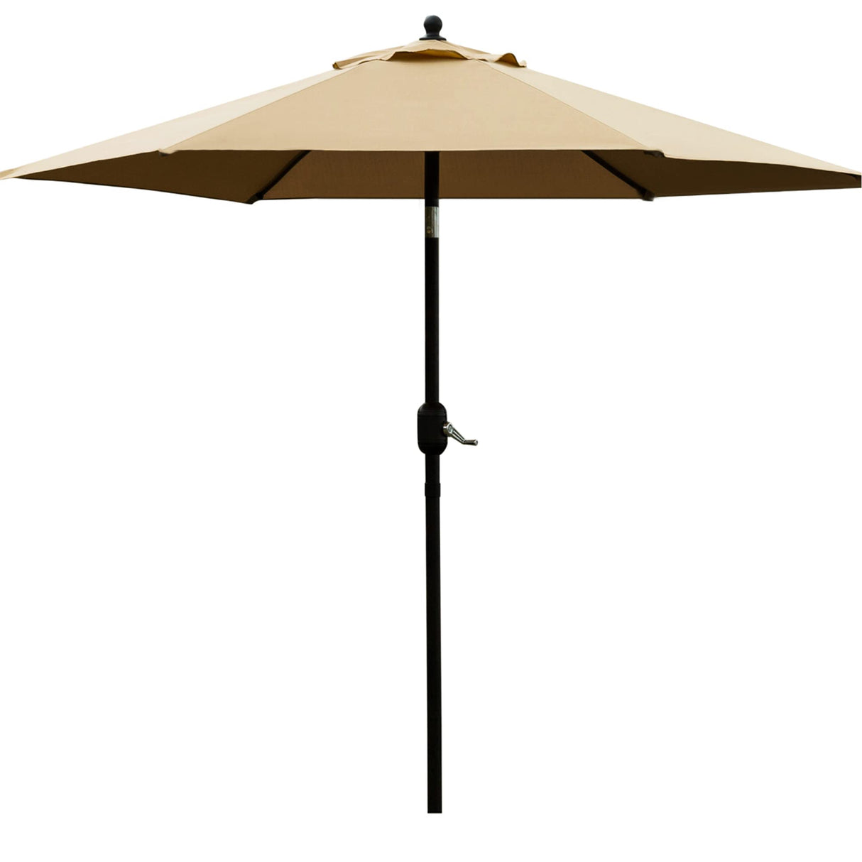 Sunnyglade 7.5' Patio Umbrella Outdoor Table Market Umbrella with Push Button Tilt/Crank, 6 Ribs (Tan) Sunnyglade