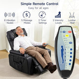 Brage Living Power Lift Recliner Chair for Elderly with Massage & Heat, PU Leather Electric Recliner with USB Charge Port, 160° Adjustable Recline, Stand Assist, Remote Control, Cup Holders (Black)