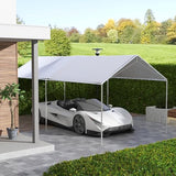 Outsunny 10' x 20' Carport Replacement Top Canopy Cover, UV Resistant and Water Resistant Car Port Portable Garage Tent Cover with Ball Bungee Cords, Outsunny