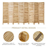 Room Partitions and Dividers, Temporary Wall with Double Hinges, 5.6 Ft Tall Folding Louver Wood Screen for Home Office Bedroom Hotel Decoration (8 Panels, Wood Color) Svimi