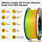 Official Creality PLA PRO (PLA+) Plus Filament Rainbow 1.75mm, Ender PLA + Rainbow Color Change 3D Printer Filament, 1kg Spool (2.2lbs), Dimensional Accuracy ±0.02mm. Fit Most 3D Printers Creality