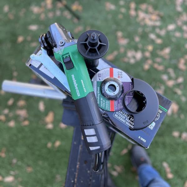 Metabo HPT Angle Grinder | 4-1/2-Inch | 12 Amp | AC Brushless Motor | Variable Speed | 3-Position Side Handle | G12VE2 Metabo HPT