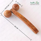 HealthAndYoga™ NatureSooth Wooden Massage Roller – Wood Therapy Massage Tools – Handheld Calf and Leg Massager, Back and Shoulder Massager and Full Body Massager SoulGenie