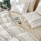 Wake In Cloud - Boho Comforter Set, Farmhouse Bohemian Western Aztec Neutral Aesthetic, Soft Lightweight Bedding, 3 Pieces, Beige, Twin/Twin XL Size Wake In Cloud