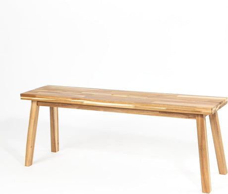ARROWSTONE Bench 100% Solid Acacia Wood, Backless, Wax Galvanized Finish, Easy Assembly, End Table Wooden Bench Furniture for Plant, Dining Room, Entryway, Indoor (47 inches) ARROWSTONE