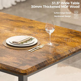 IRONCK 5-Piece 63" Extendable Dining Table with 4 Upholstered Chairs, Kitchen Table Set for 4-8 People, Dining Room Sets with MDF Wood Board, Drop Leaf Table Design for Space Saving, Rustic Brown IRONCK