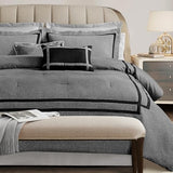 Wonderful Hotel Comforter Set King 8-Piece Gray Hydro-Brushed Wooly Feel Modern Luxury Bedding Comforter with Matching Fitted Sheet,Flat Sheet,Pillow Sham,Decorative Pillows for All Seasons Wonderful