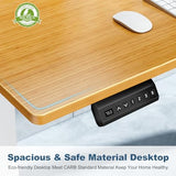 DUMOS 48 Inch Electric Standing Desk Height Adjustable, Sit to Stand Up Computer Workstations Work PC Table Home Office Study Writing Gaming Desks with Memory Presets for Walking Pad, Bedroom, Oak DUMOS