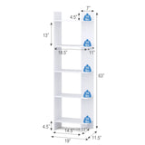 Tangkula 5-Shelf Bookcase, Room Divider and Display Shelf, Freestanding Decorative Storage Shelving, Wooden Bookshelf for Home Living Room Office Bedroom, Room Divider Bookshelf (White, 1) Tangkula