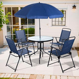 Shintenchi 6 Piece Patio Dining Set Light Blue Shintenchi