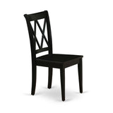 East West Furniture CLC-BLK-W Clarksville Dining Chairs - Double Cross Back Wooden Seat Chairs, Set of 2, Black East West Furniture