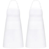 NLUS 2 Pack White Aprons with 2 Pockets for Women Men Kitchen Aprons with Pockets, Chef Aprons for Baking BBQ Cooking NLUS