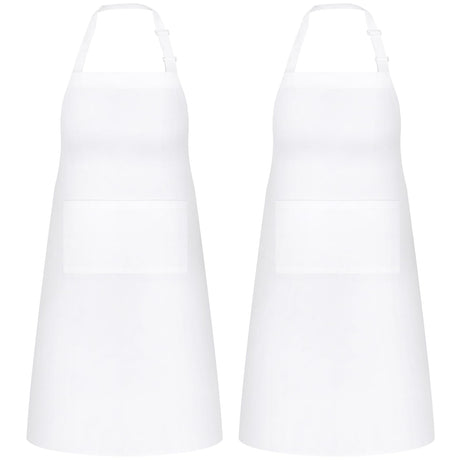 NLUS 2 Pack White Aprons with 2 Pockets for Women Men Kitchen Aprons with Pockets, Chef Aprons for Baking BBQ Cooking NLUS