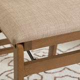 Linon Bennett Natural Folding Chair with Woven Rope Back and Linen Upholstered Seat Set of 2 Linon