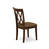 East West Furniture CLC-MAH-C Clarksville Dinette Chairs - Linen Fabric Upholstered Wood Chairs, Set of 2, Mahogany East West Furniture
