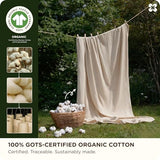Bedsure 100% GOTS Organic Cotton Sheets, Fair Trade Certified Queen Bedding Set, Eco-Friendly, Soft, 17 inches Deep Pocket Queen Sheet, Sateen Weave Cotton Luxurious Hotel Bed Set, Linen Bedsure