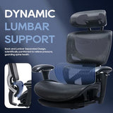 COLAMY Ergonomic Mesh Office Chair with Footrest, Executive High Back Computer Desk Chair with Wide Headrest and Adjustable 3D Arms, Backrest Height, Tilt Lock and Lumbar Support, Black COLAMY